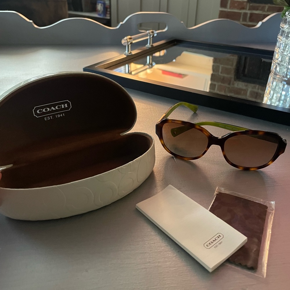 Vintage Coach Sunglasses Annette style in Tortoise with lime green accent
